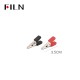 FILN Small Alligator Clips Black & Red Crocodile Clamps
