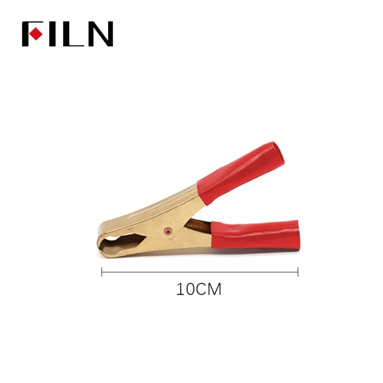 Steel alligator clips FILN Metal Alligator Clips Black & Red Metal Spring Loaded Truck Car