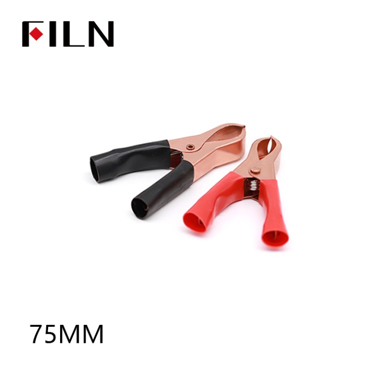 battery crocodile clips FILN Battery Crocodile Clips 75MM Safety Alligator Clip Compatible