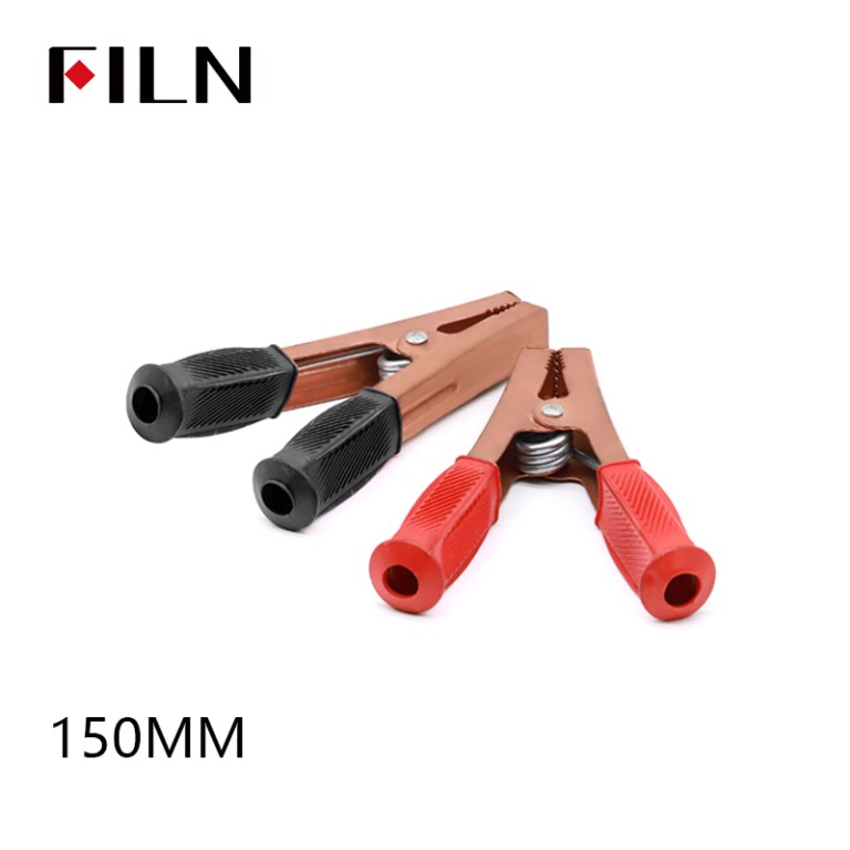 large alligator clips FILN Large Alligator Clips 150MM Black & Red Heavy Duty Crocodile Clamp