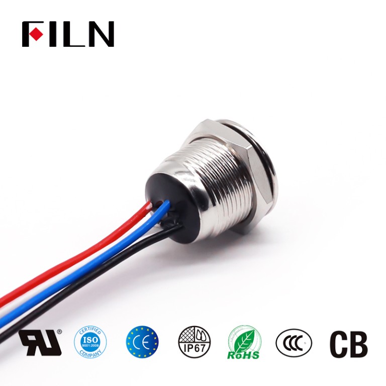waterproof momentary switch Ultra Short Waterproof Push Button Switch 12MM Wireline Switches