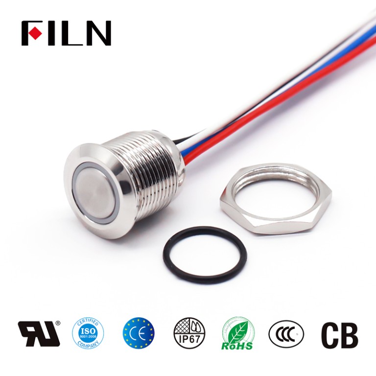 waterproof push button Ultra Short Waterproof Push Button Switch 12MM Wireline Switches