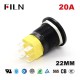 22mm High Current Push Button Switch with IP68 Waterproof Rating & Illuminated Ring