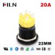 22mm High Current Push Button Switch with IP68 Waterproof Rating & Illuminated Ring