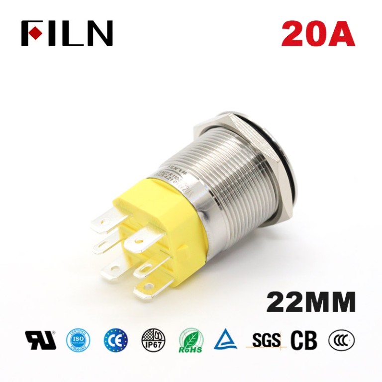 momentary heavy-duty push button switch Heavy-Duty Push Button Switch 20A Illuminated Ring 22mm Industrial Momentary Switch