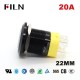 22mm High Current Push Button Switch with IP68 Waterproof Rating & Illuminated Ring