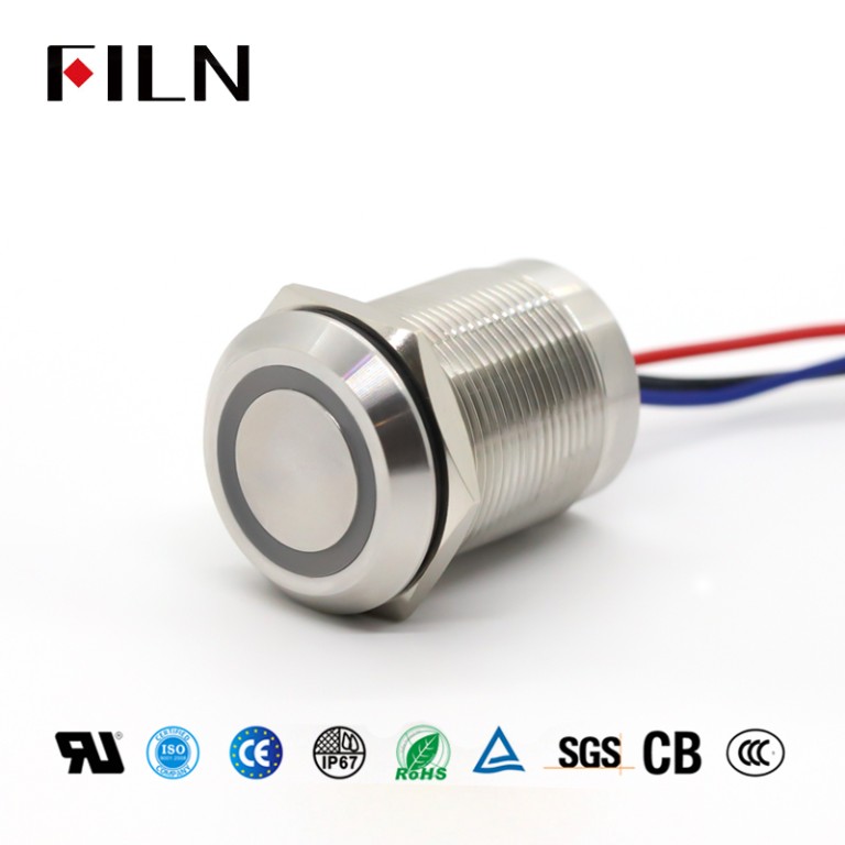 22 momentary touch switch FILN 22MM Momentary Touch Switch R&G Metal Touch Push Button Switch