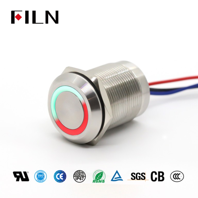 momentary touch switch FILN 22MM Momentary Touch Switch R&G Metal Touch Push Button Switch