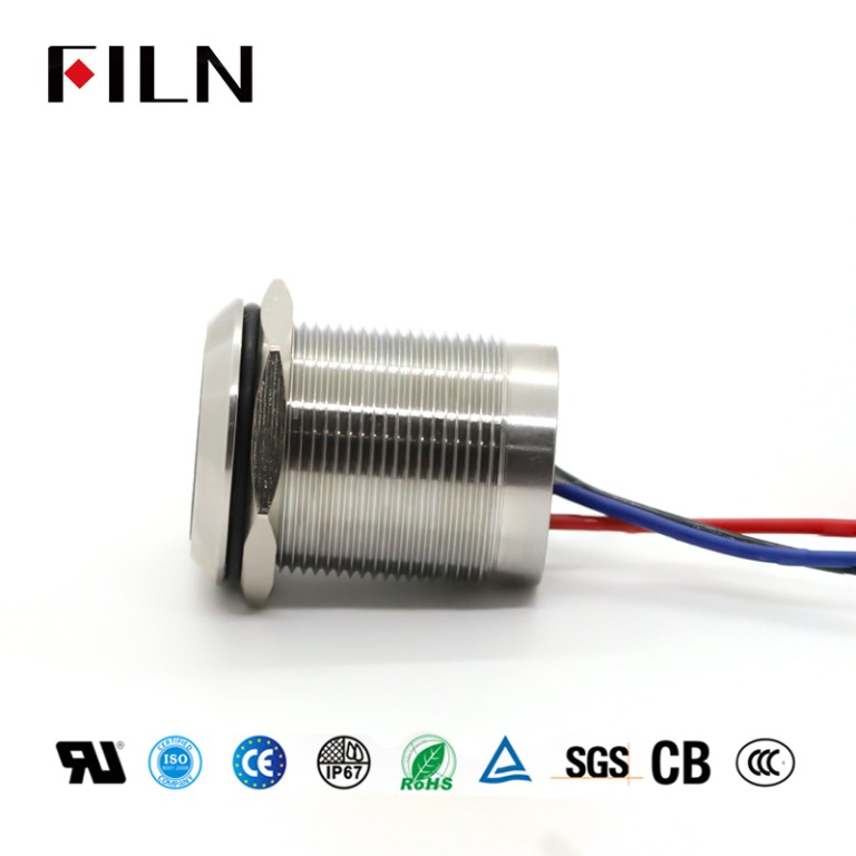 soft touch momentary switch FILN 22MM Momentary Touch Switch R&G Metal Touch Push Button Switch