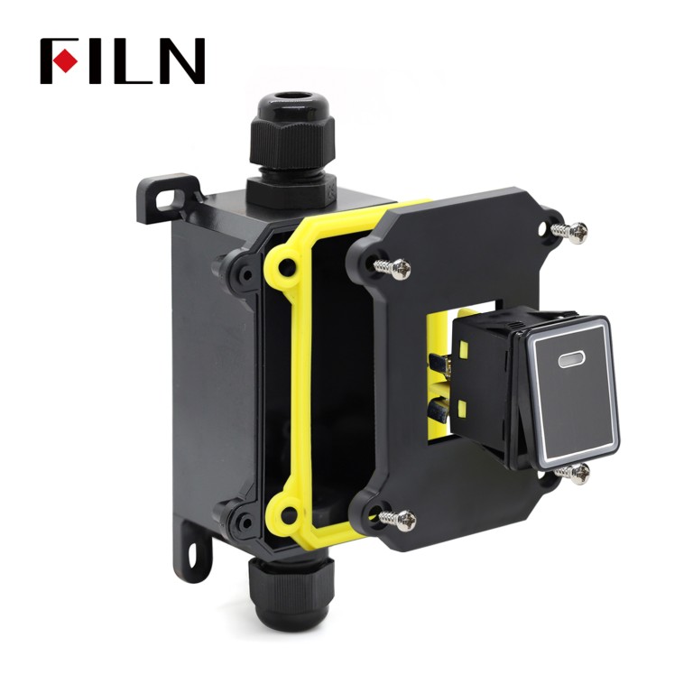 Waterproof electrical box FILN 30A Waterproof Box KCD4 Rocker Switch IP66 Aluminum Faced