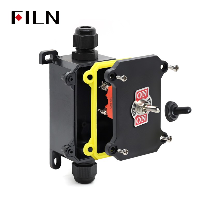 Waterproof toggle switch box FILN Toggle Switch Box Waterproof Electrical Control Unit ON-OFF-ON