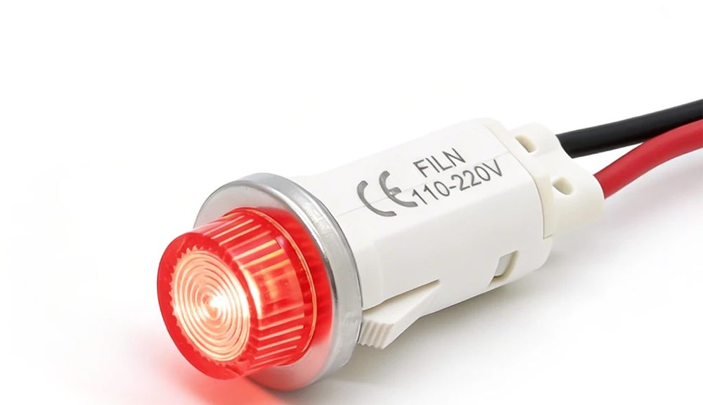 FILN Raised Indicator Light LED with Wires 12.5mm LED 12–220V Wire