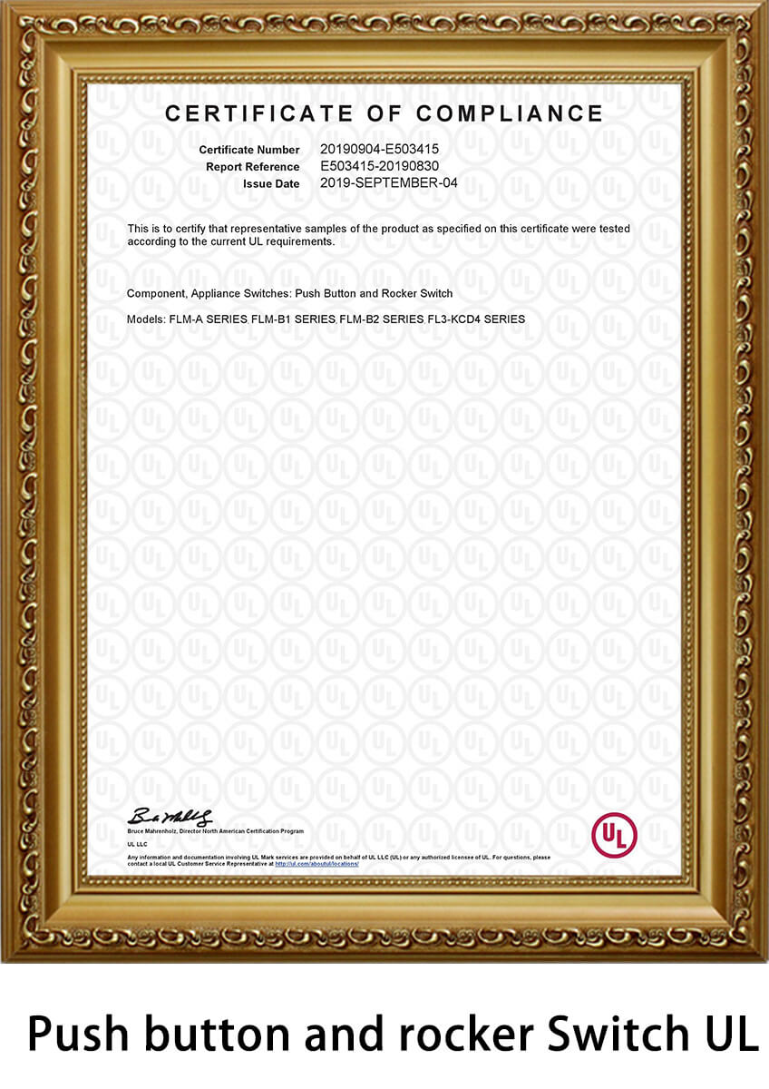 кнопочный переключатель-сертификат UL-кулисный переключатель-сертификат UL