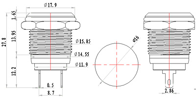 Indicatore luminoso in metallo da 12 mm in acciaio inossidabile a buon prezzo a 16V LED