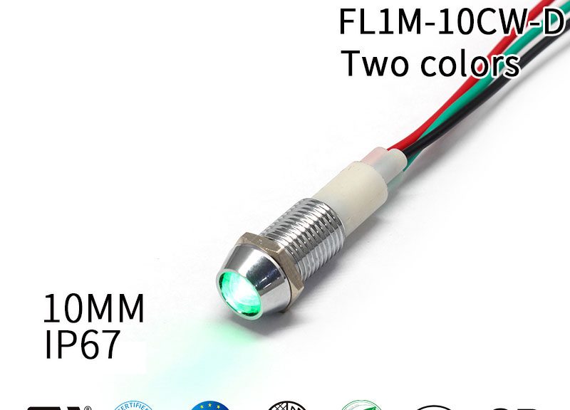 12mm Freezer Metal Yellow 12 Volt DC Indicator Lights