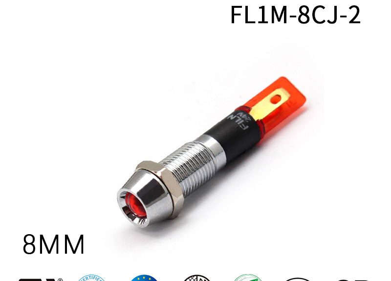 FILN 8MM IP65 Coffee 120V LED Indicator Light