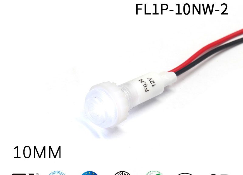 FILN 10MM 12v Incandescent indicator Light Plastic Indicator Lights