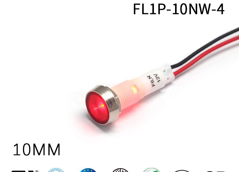 10mm Red LED IP68 Wine Cooler Plastic 12V Indicator Light
