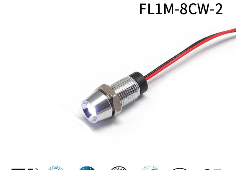 8MM Inverter FILN Red Greeb Yellow 12 Volts LED Indicator Lights