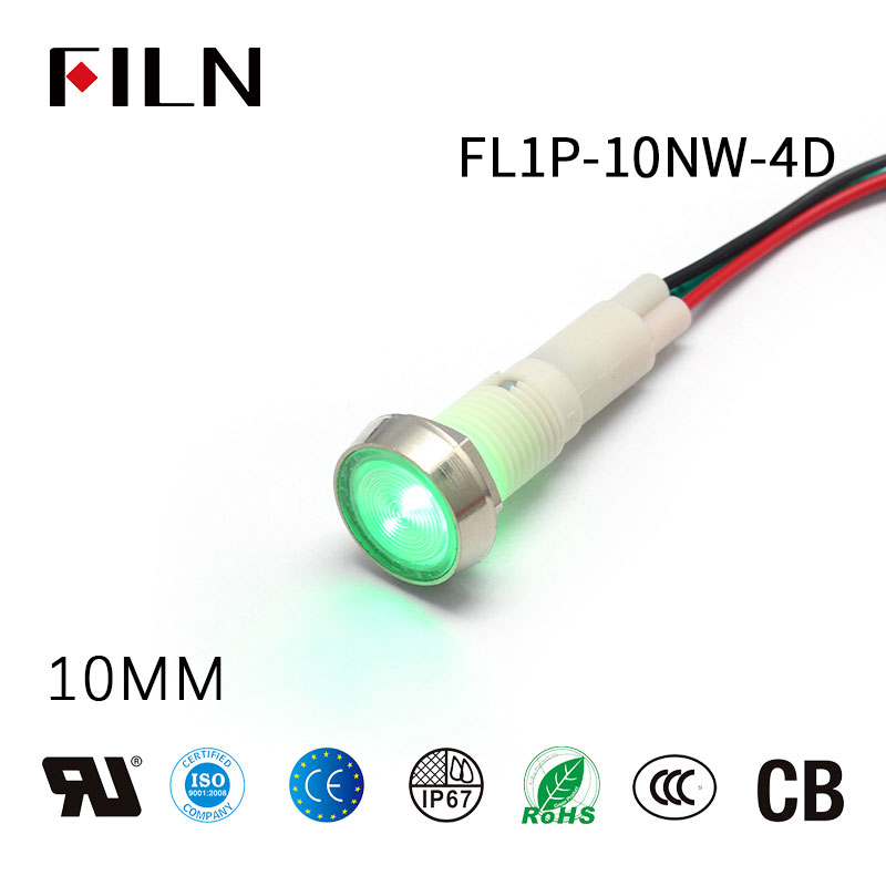 5 LED Indicator Luminosi 12-24V GUUZI - Spie Impermeabili 22mm Per Cruscotto