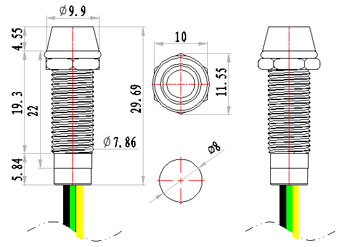 8mm 12v metal Welding machine indicator light