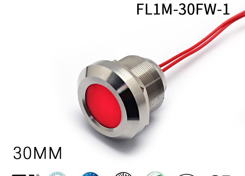 220V Barbecue Rack Red Metal 30MM Indicator Light