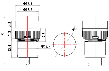 Indicatore luminoso di plastica della scatola di distribuzione del led 16mm 220v