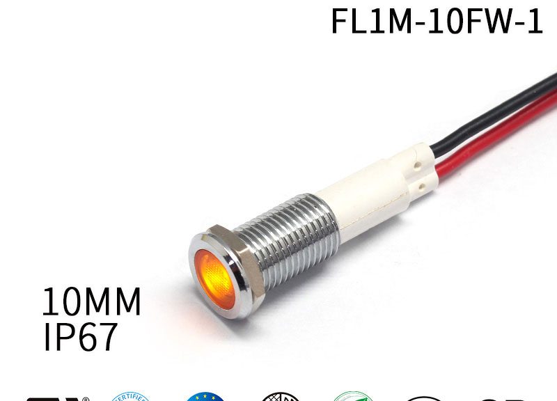 10MM 220V Amber LED Indicator Lights