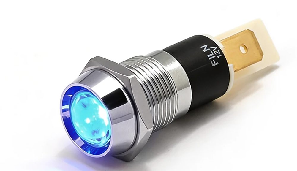 14MM 12V Socket Head Waterproof LED Metal Indicator Light