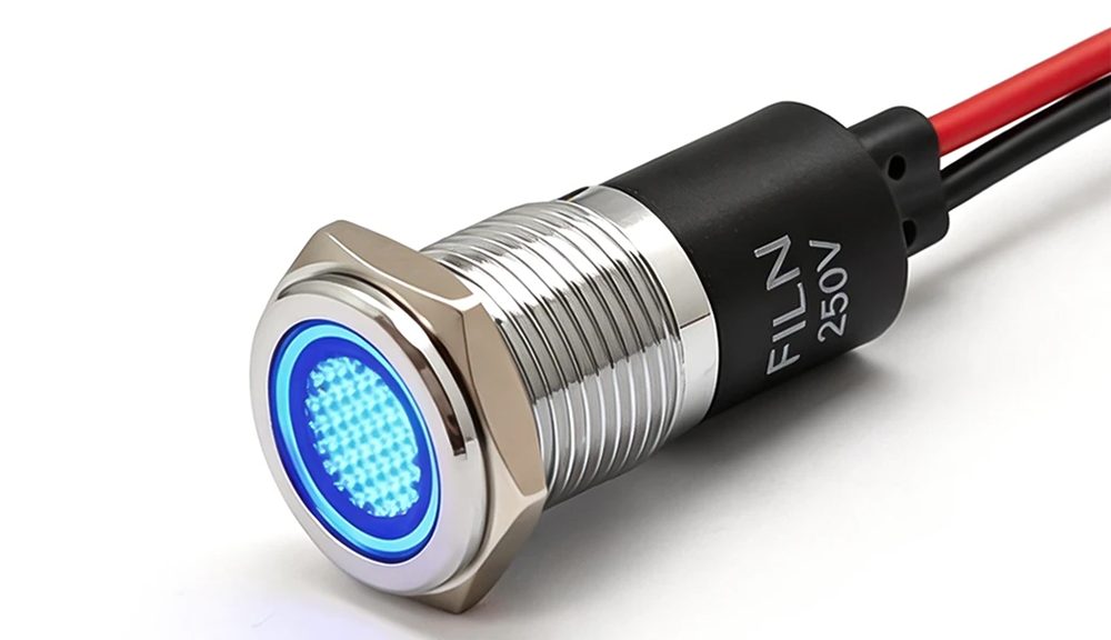 White Indicator Lights-14mm 28V Panel LED Light Waterproof