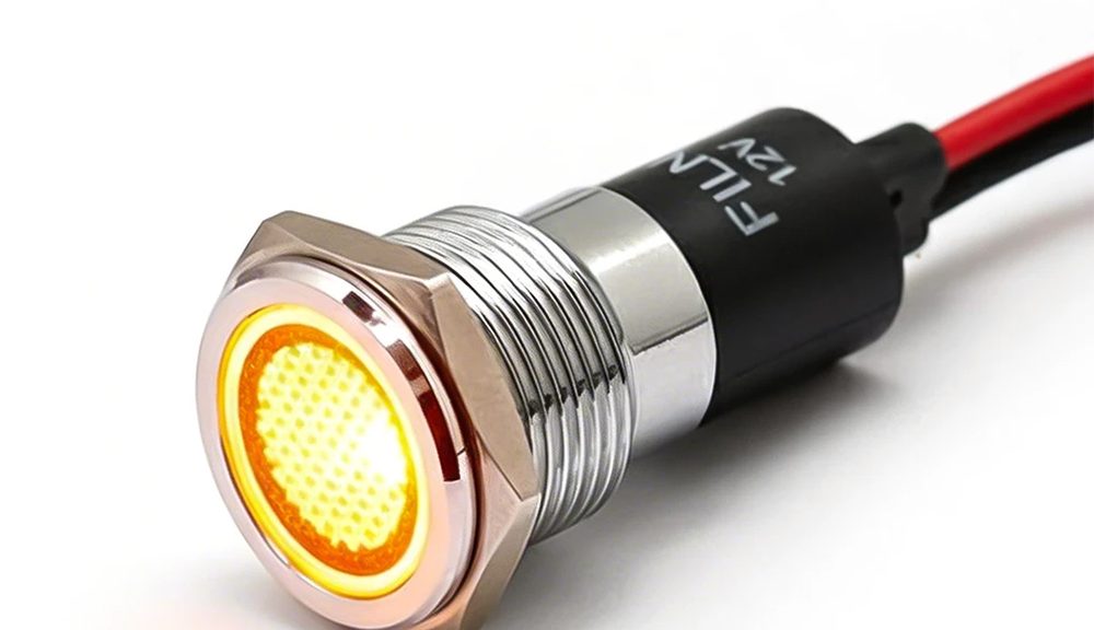 16MM RED LED Bicycle Panel Indicator Light 220V