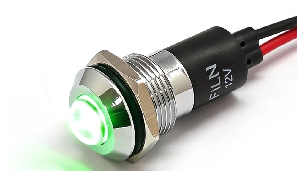 16MM IP67 Generator Metal Pilot 24VDC LED Indicator Light