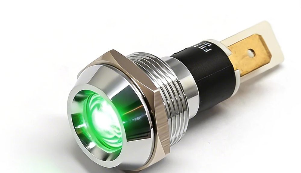 19mm Metal 12V LED Indicator Light With Reflector