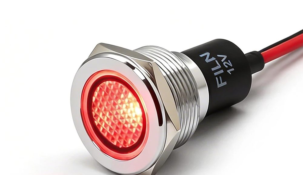 FILN 19MM Red LED Pilot Indicator Light 3-250V