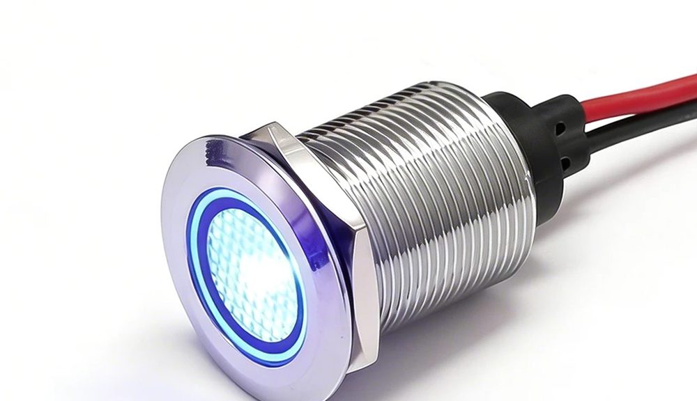 19MM Flat LED High Voltage Indicating Light with Wire