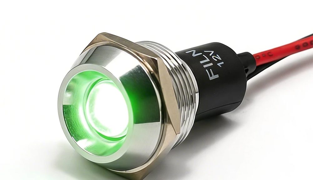 FILN 22mm Copper High Pressure Indicator light 12V White