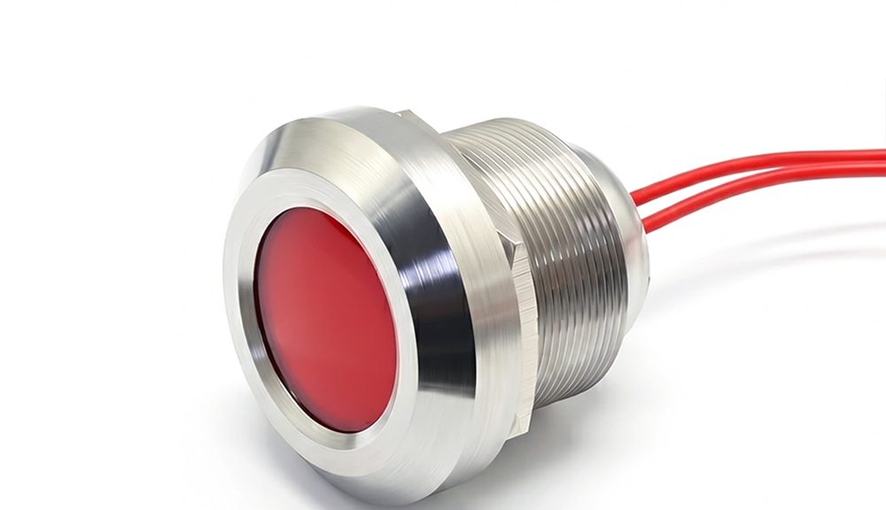 220V Barbecue Rack Red Metal 30MM Indicator Light