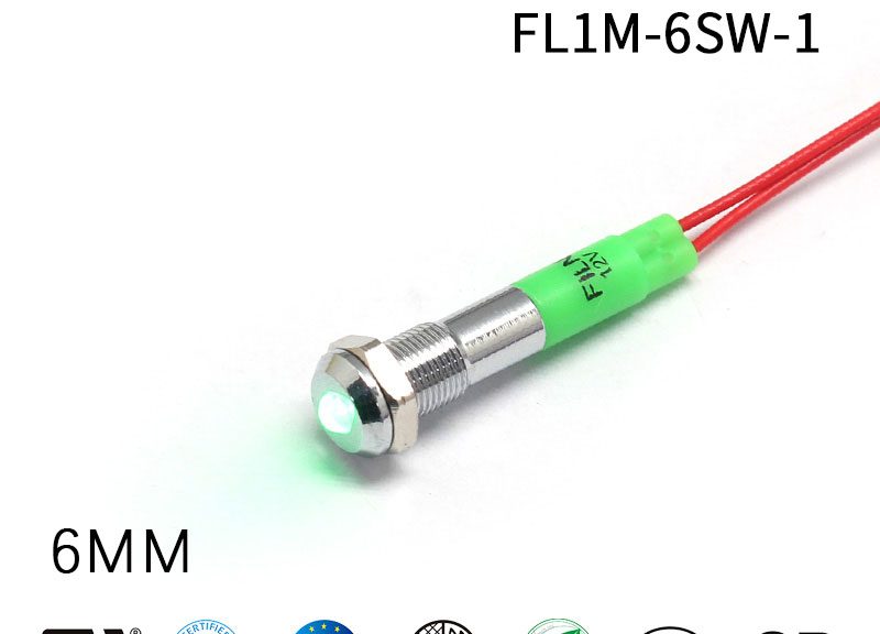 6MM 12V LED Green Indicator Light