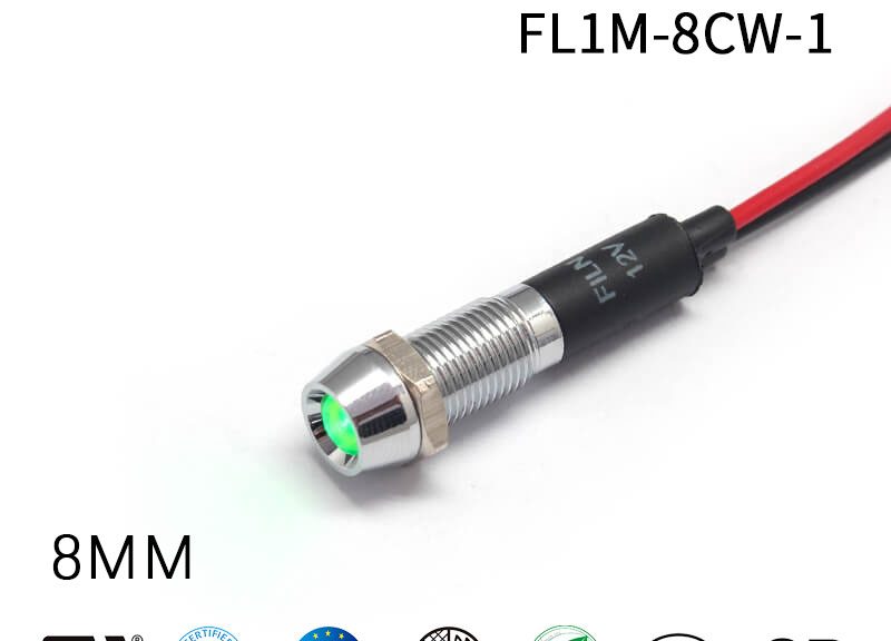 8mm High Pressure IP67 LED Indicator Light 120V