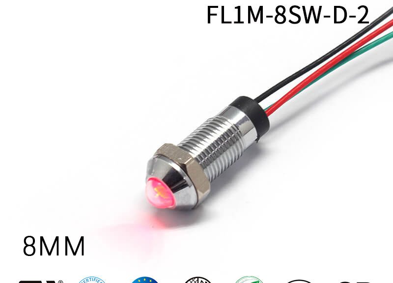 8mm Signal Indicator Light Waterproof Metal Indicator Light Lamp