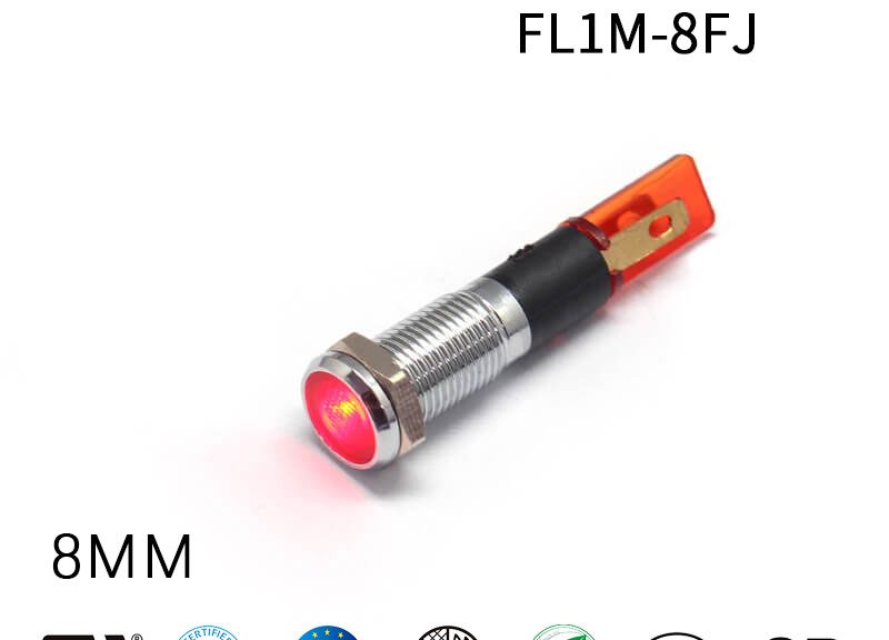8mm 6V Bule LED Flat Head Filn Machine Indicator Lights