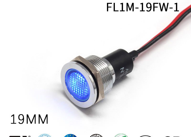 FILN 19MM Red LED Pilot Indicator Light 3-250V