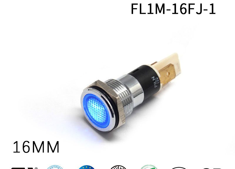 16MM 220V FALT Head IP67 Metal Indicator Light
