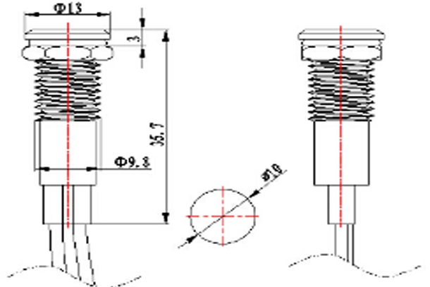 10mm 12V Custom Symbol Indicator Light with Wire 10mm 12v red yellow green bule custom symbol indicator light with wire