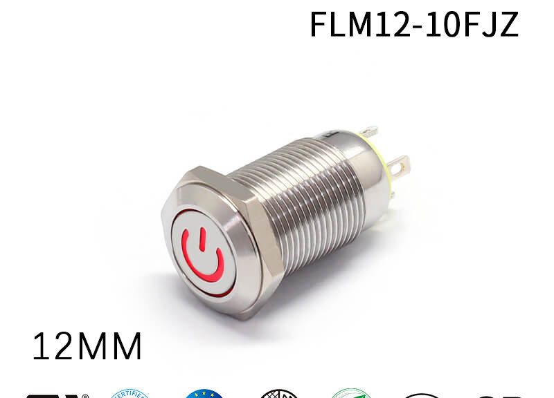 12MM Green LED On-Off 120V Push Button Switch
