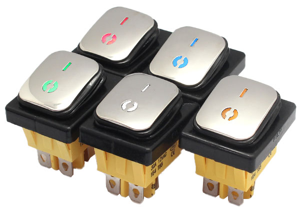 30 AMP 12V On Off Waterproof Panel White LED Rocker Switch