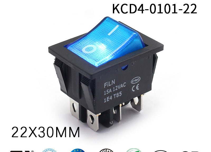 Filn KCD4 On Off 15A 12 Volt 2 Way Rocker Switch