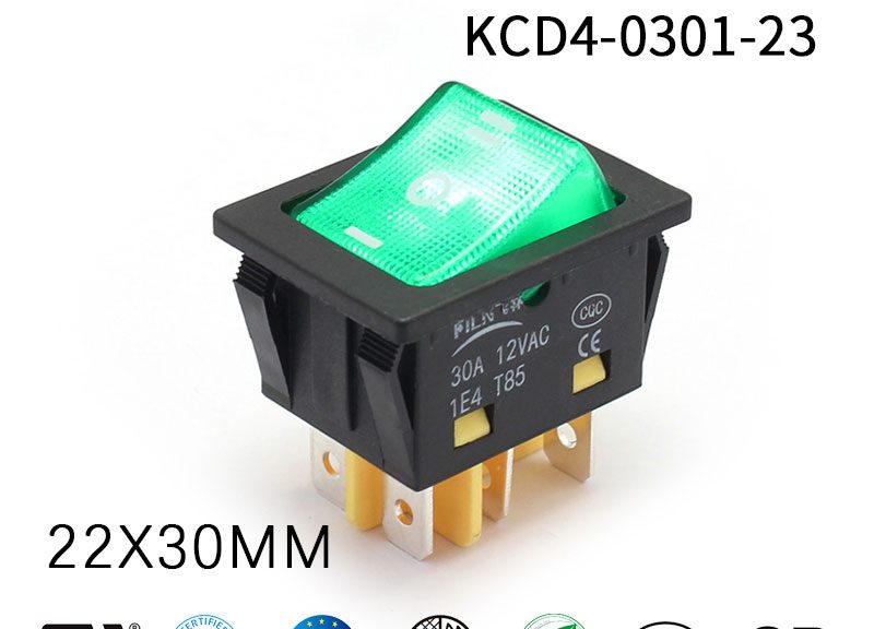 FILN LED Large Current ON-OFF-ON 20 Amp Rocker Switch