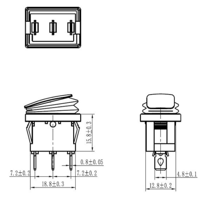 3 Way Black On Off On 16A 240V Rocker Switch