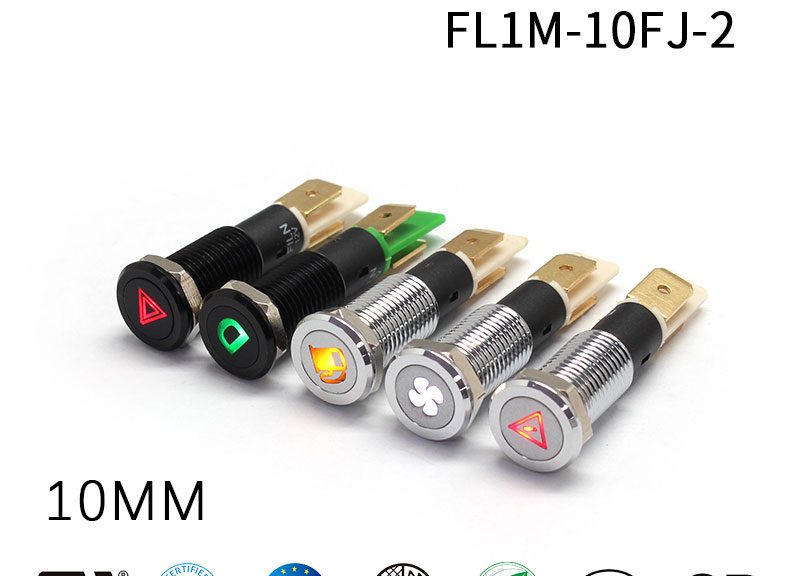 10mm 12V IP67 Custom Dash Indicator Lights